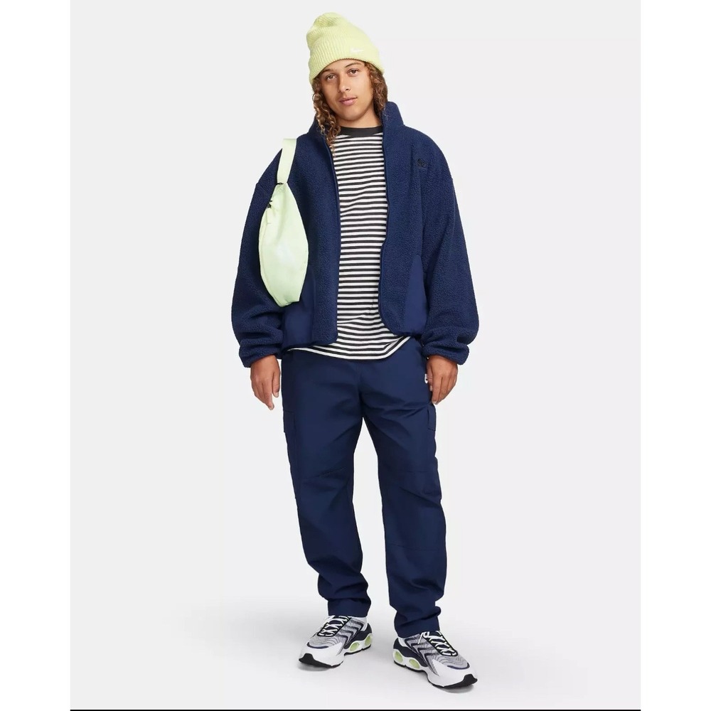 Nike Club Fleece Sherpa Winterized Full‎ Zip Jacket Blue FB8386-410 Men's Size S - Picture 6 of 12